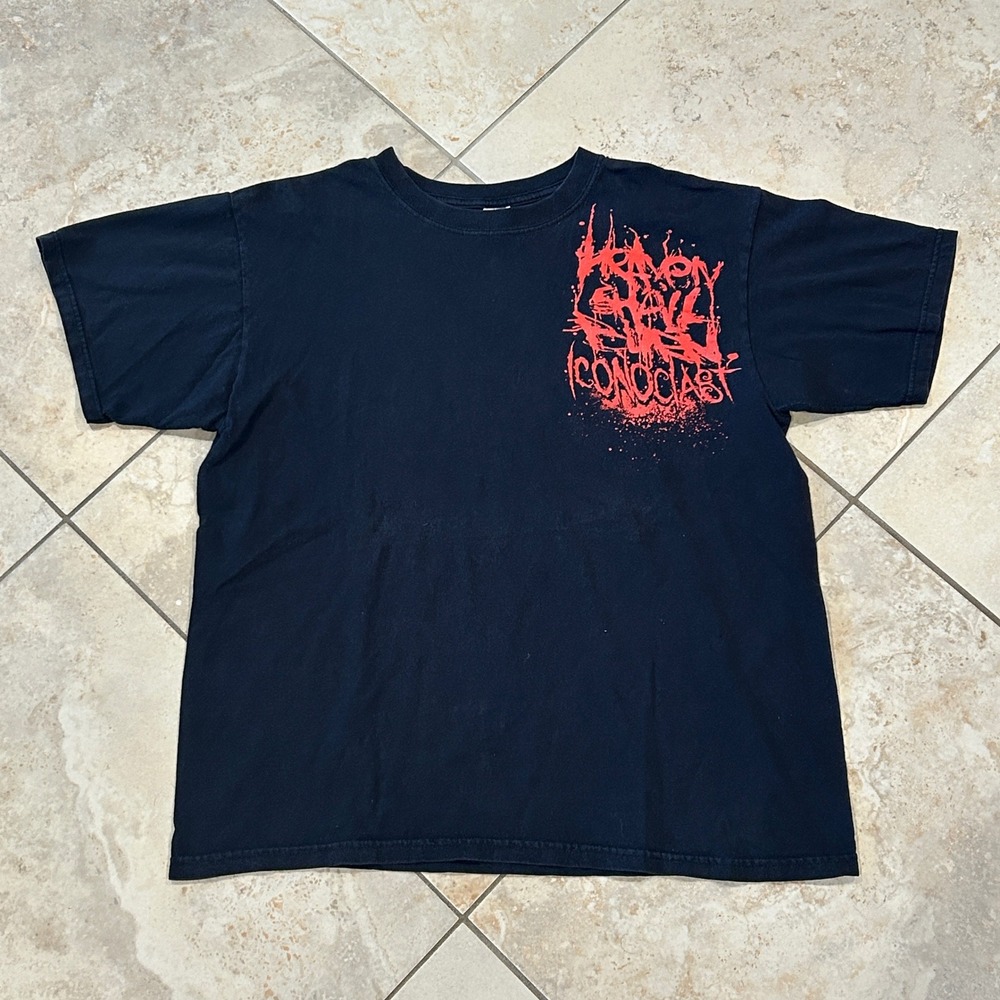 Anvil Heaven Shall Burn Iconoclast Shirt Mens L Black Metalcore Band Graphic Tee